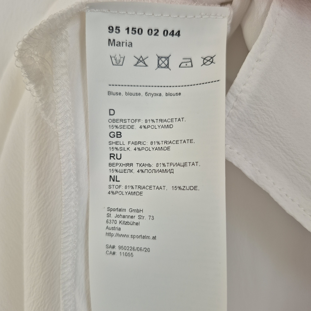 Sportalm White V-neck Multilayer Tunic Blouse NEW - Picture 11 of 11